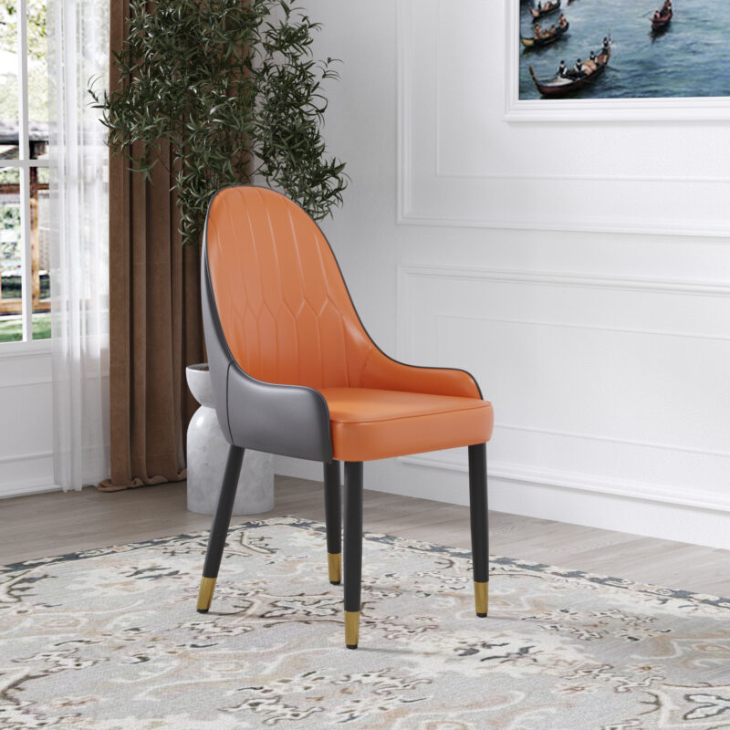 Contrast Color Chairs Modern Contrast Color Quilted Back Dining Chair Set of 2 - Atunus Furniture